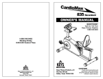 Keys Fitness 835R User's Manual