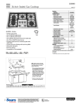 Kenmore Pro 36'' Gas Drop In Cooktop Specifications