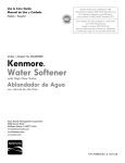 Kenmore Extra High-Efficiency Water Softener Owner's Manual