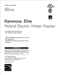 Kenmore Elite 80 gal. Hybrid Electric Water Heater ENERGY STAR Owner's Manual