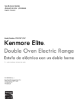 Kenmore Elite 7.2 cu. ft. Double-Oven Electric Range w/ True Convection - Stainless Owner's Manual