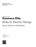 Kenmore Elite 4.6 cu. ft. Slide-In Electric Range w/ Convection -Black Owner's Manual