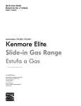 Kenmore Elite 4.5 cu. ft. Slide-In Gas Range - Black Owner's Manual
