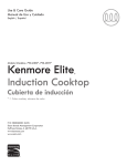 Kenmore Elite 36'' Induction Cooktop - Stainless Steel Owner's Manual