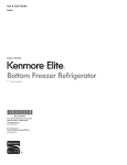Kenmore Elite 32 cu.ft. Super Capacity French Door Bottom-Freezer Refrigerator ENERGY STAR Owner's Manual