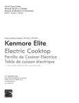 Kenmore Elite 30'' Electric Cooktop - Stainless Steel Owner's Manual