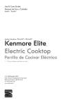 Kenmore Elite 30'' Electric Cooktop - Black Owner's Manual
