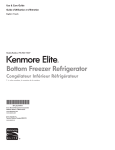 Kenmore Elite 30 cu.ft. French Door Bottom-Freezer Refrigerator ENERGY STAR Owner's Manual