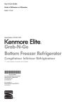 Kenmore Elite 24 cu. ft. Counter-Depth Bottom-Freezer Refrigerator w/ Grab-N-Go Door ENERGY STAR Owner's Manual