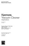 Kenmore Bagless Canister Vacuum - Red Owner's Manual