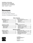Kenmore 4.3 cu. ft. Top Load Washer w/ Exclusive Triple Action Impeller - White 25132 Installation Guide