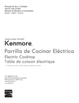 Kenmore 30'' Electric Cooktop - Black Owner's Manual (Espanol)