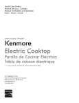 Kenmore 30'' Electric Cooktop - Black Owner's Manual