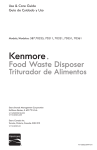 Kenmore 3/4 Horsepower Deluxe Disposer - Dark Gray Owner's Manual (Espanol)