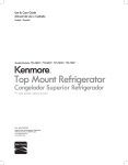 Kenmore 24 cu. ft. Top-Freezer Refrigerator - Black Owner's Manual (Espanol)