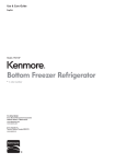 Kenmore 23.9 cu. ft. French Door Bottom-Freezer Refrigerator - Bisque ENERGY STAR Owner's Manual