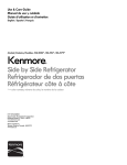 Kenmore 21 cu. ft. Side-by-Side Refrigerator - Black Owner's Manual