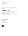 Kenmore 15 cu. ft. Top Freezer Refrigerator - Bisque Owner's Manual