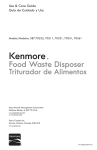 Kenmore 1/2 Horsepower Deluxe Disposer - Dark Gray Owner's Manual