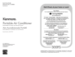 Kenmore Air Conditioner 408.72012 User's Manual