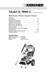 Karcher K9000G User's Manual