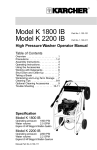 Karcher K 1800 IB User's Manual