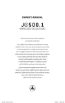 JL Audio J2500.1 User's Manual