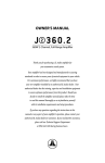JL Audio J2360.2 User's Manual