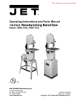 Jet Tools JWBS-14OCS User's Manual