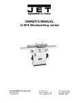 Jet Tools JJ-8CS User's Manual
