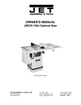Jet Tools Saw JWCS-10A User's Manual