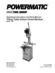 Jet Tools 719T WMH User's Manual