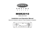 Jensen MSR2010 User's Manual