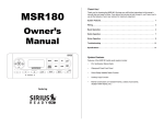 Jensen MSR180 User's Manual