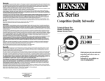 Jensen JX1200 User's Manual
