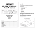 Jensen CR1620 User's Manual