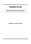 Jensen BT250 User's Manual
