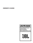 JBL AVR480 User's Manual