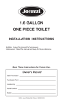 Jacuzzi 1.6 GALLONONE PIECE TOILET User's Manual