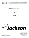 Jackson Dishwasher JFT User's Manual