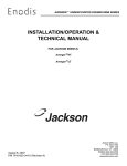 Jackson Avenger Undercounter Dishmachine Series Avenger LT User's Manual