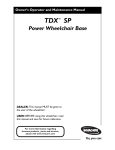 Invacare TDX SP User's Manual