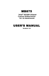 Intel MB875 User's Manual
