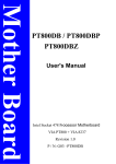 Intel PT800DB User's Manual