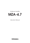 Integra MZA-4.7 User's Manual