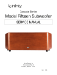 Infinity SUBWOOFER FIFTEEN User's Manual