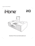 iHome iH3 User's Manual