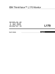 IBM THINKVISION L170 User's Manual