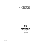 Hustler Turf 60"/72" Out Front Deck 3500/3700 User's Manual