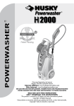 Husky POWERWASHER H2000 User's Manual